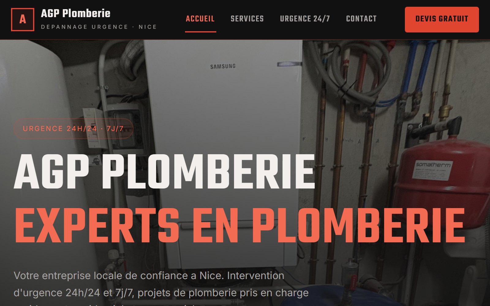 Aperçu du site AGP Plomberie