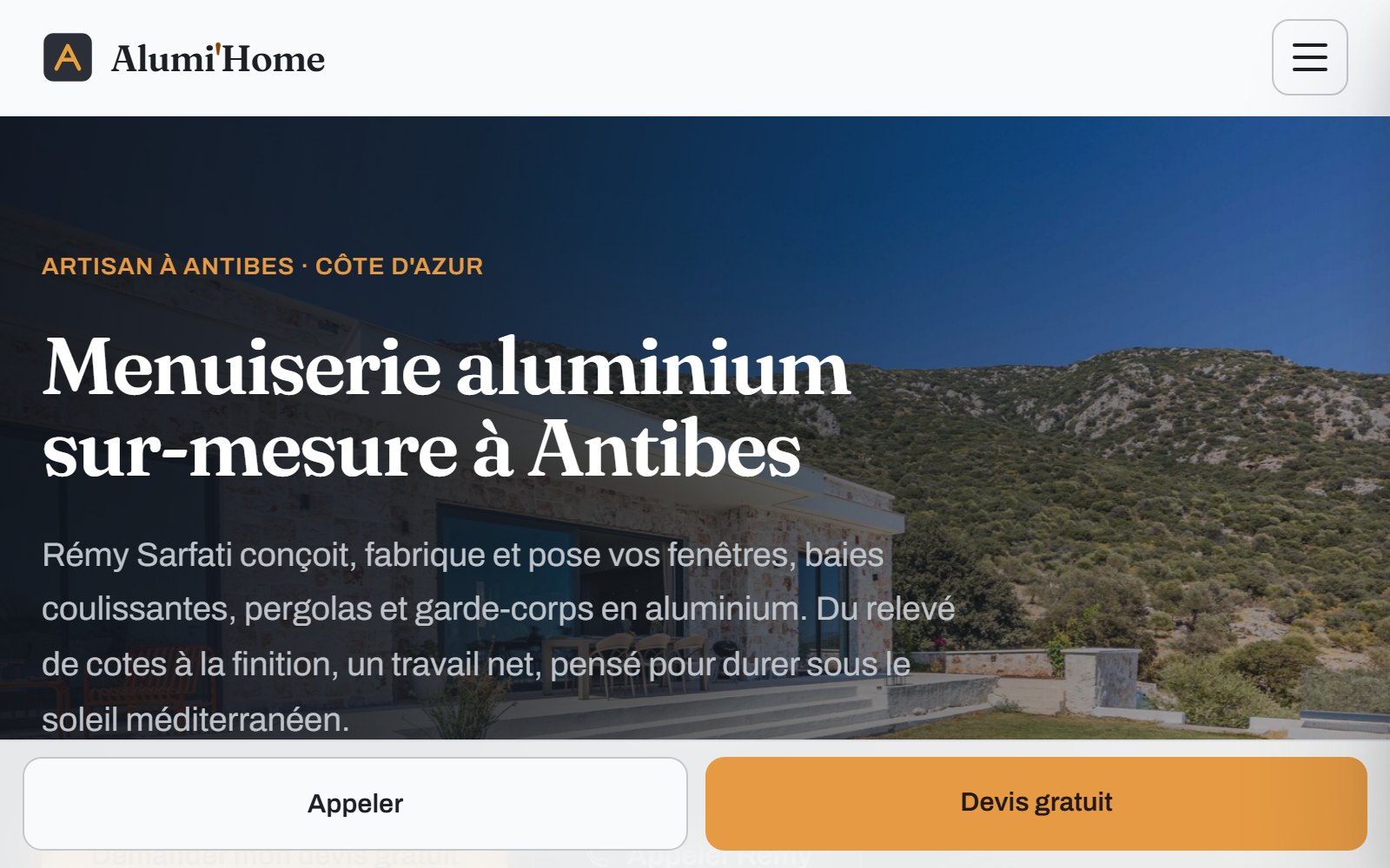 Aperçu du site Alumi'Home
