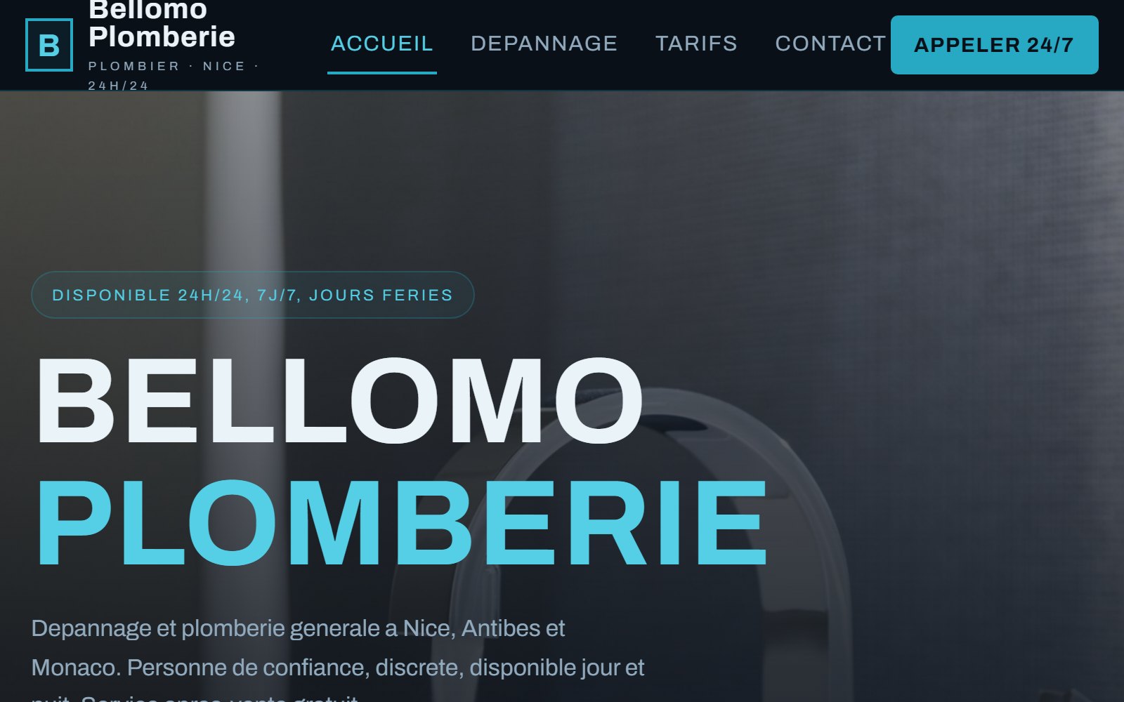 Aperçu du site Bellomo Plomberie