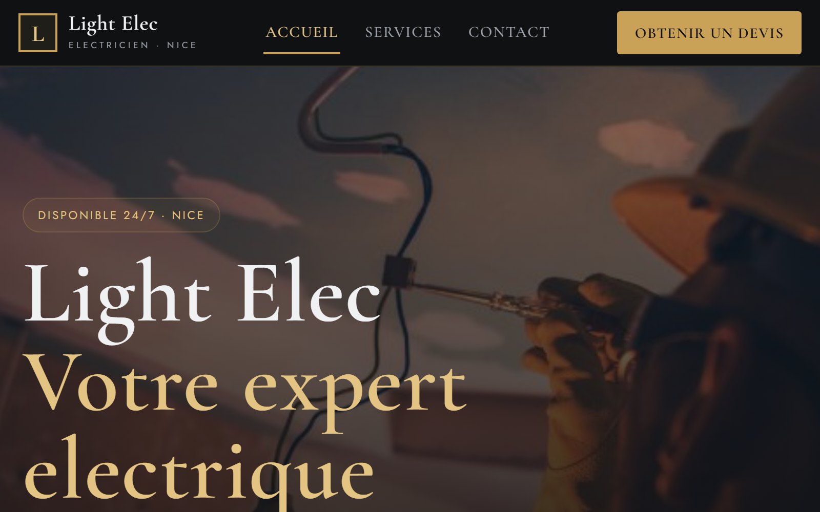 Aperçu du site Light Elec