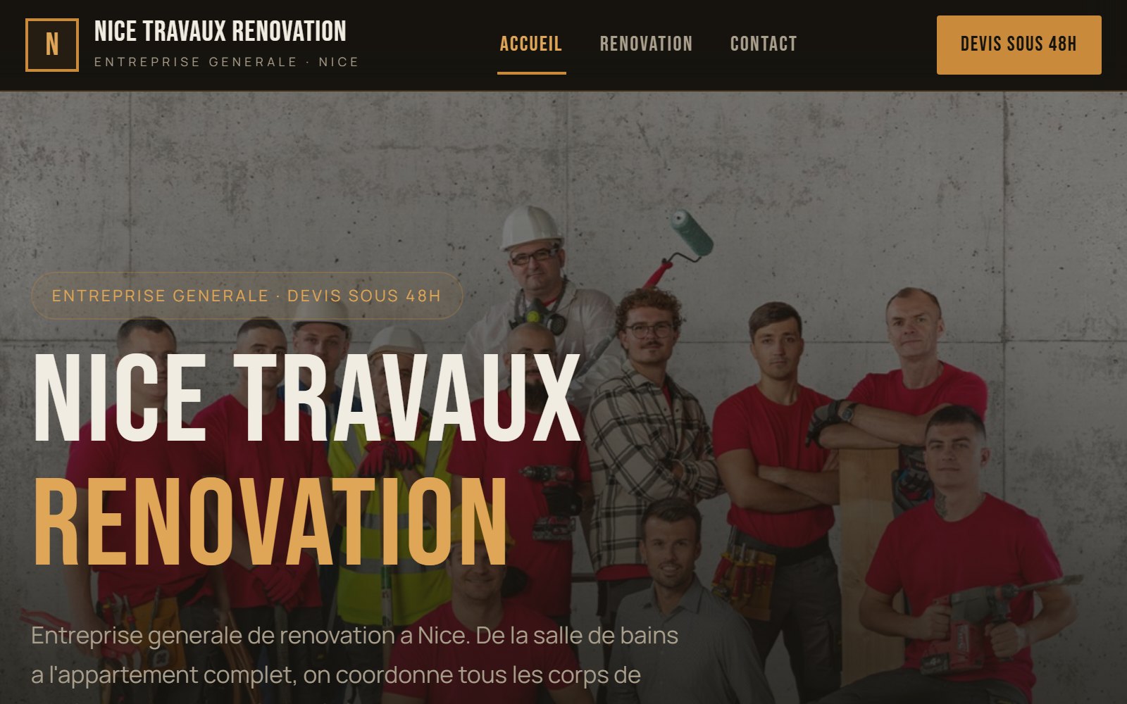 Aperçu du site Nice Travaux Rénovation