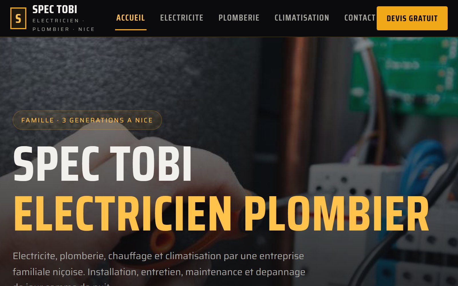 Aperçu du site SPEC TOBI